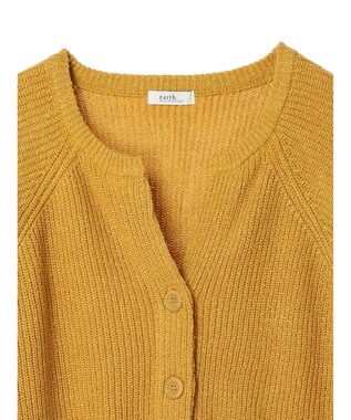 earth music&ecology ブークレーキーネックカーディガン Yellow