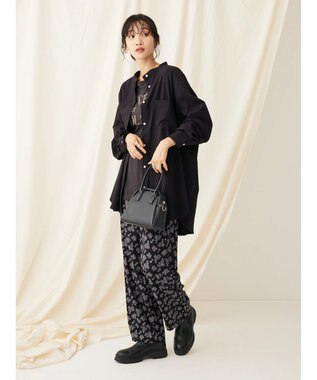 CRAFT STANDARD BOUTIQUE レーヨンデシンバンドカラーシャツ Black