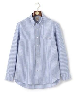 J.PRESS MEN ポプリンストライプシャツ/B.D サックスブルー系1