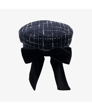 林八百吉商店 un chapeau ツイードマリンリボンキャス ネイビー