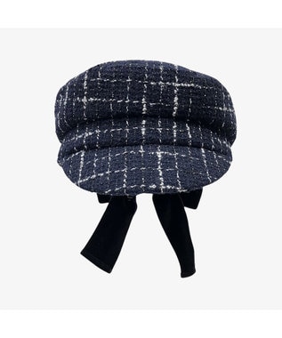 林八百吉商店 un chapeau ツイードマリンリボンキャス ネイビー