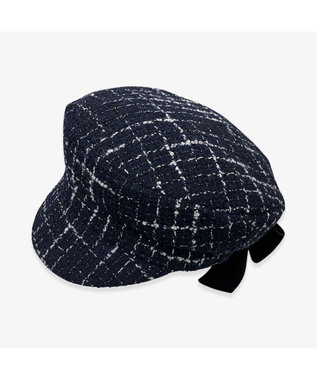 林八百吉商店 un chapeau ツイードマリンリボンキャス ネイビー
