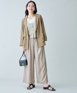 ANY L リネンライクレーシーニットビスチェ ベージュ