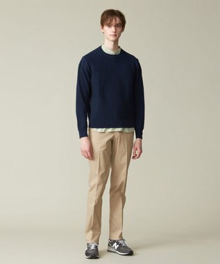 J.PRESS MEN 【KING SIZE】ドライコットン シャドーボーダーニット ネイビー系