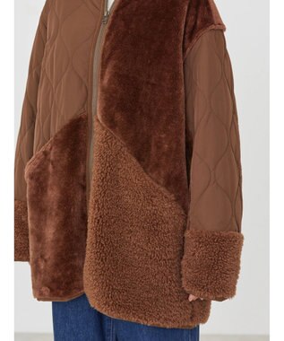 AMERICAN HOLIC キルポカボアＭｉｘキルティングコート Brown