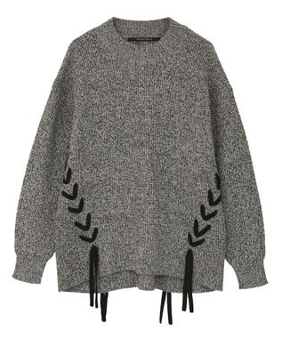 YECCA VECCA レースアップニット Gray Mixture