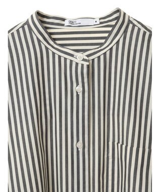 CRAFT STANDARD BOUTIQUE バンドカラーシャツ Stripe Gray