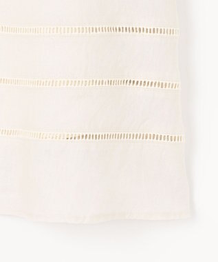 自由区 【XSサイズ～/洗える/セット可】エンブロイダリーリネン フレアスカート アイボリー系