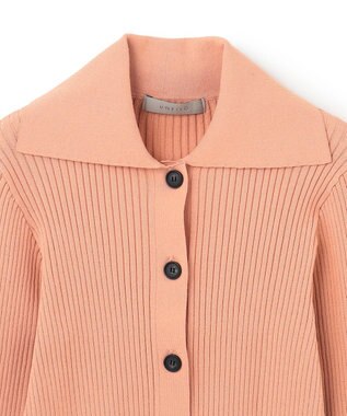 UNFILO 襟付きクロップドカーディガン アプリコット