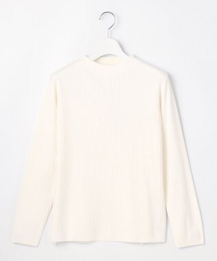 J.PRESS LADIES L 針抜きフライス リブ ボトルネック カットソー ホワイト系