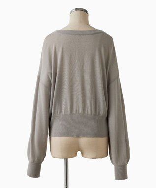 TOQUE 〈大草直子さんアドバイザー〉ウォッシャブルシルク×コットンニット ショートカーディガン グレー