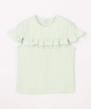 組曲 KIDS 【UVケア】【150-160㎝】フレアラッフル Tシャツ メロン