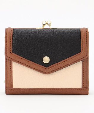 UNBILLION ペルケ perche トリミング配色外ガマ二つ折り財布