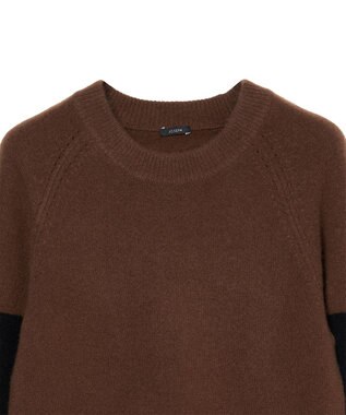 JOSEPH 【洗える】ブラッシュドカシミヤ　ラウンドネックニット Arabica/Black