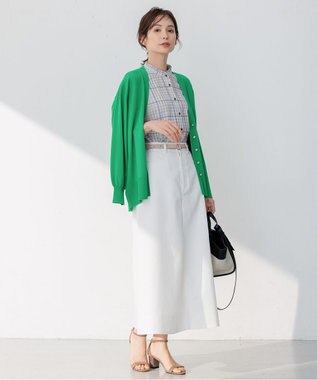 組曲 【洗える】デニムライクギャバ スカート アイボリー系