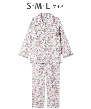 WACOAL ワコール_リラックス＆スリープ パジャマ 綿100%(本体) サテン 長袖 長ズボン ミントン レディース NDX555 /ワコール