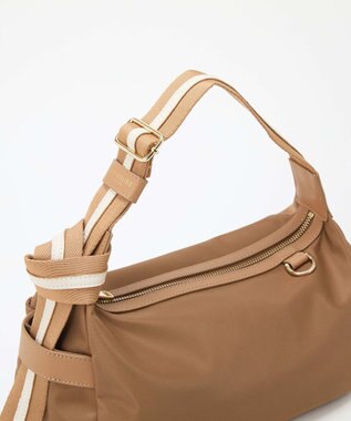 TOPKAPI 【TREASURE TOPKAPI】ナイロン ストライプ ベルト ショルダー バッグ キャメル