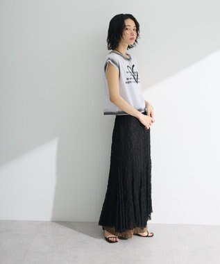 Green Parks ２ＷＡＹパネル切り替えレースフレアスカート Black