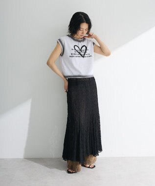 Green Parks ２ＷＡＹパネル切り替えレースフレアスカート Black