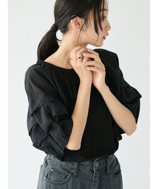 CRAFT STANDARD BOUTIQUE ホイップスリーブブラウス Black