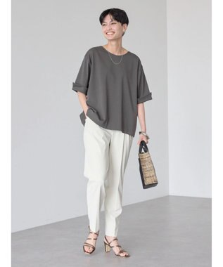 AMERICAN HOLIC 接触冷感バックタック袖折り返しカットプルオーバー Charcoal Gray