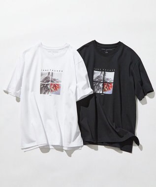 23区 【洗える】JANE PACKERコラボ フォトプリント Tシャツ ホワイト(GRID)