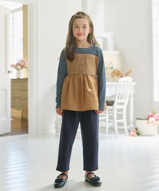 組曲 KIDS 【18-24㎝】かんたんストラップ バレエシューズ ネイビー