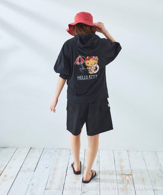 OP／FILA 【Ocean Pacific×ハローキティ】ラッシュパーカー ブラック