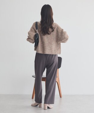 earth music&ecology ラメテレコハイネックプルオーバー Beige