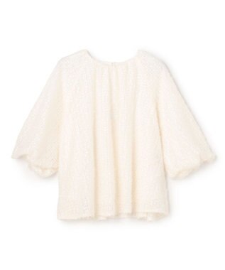 UNFILO L エアリーヤーン ギャザーブラウス エクリュ