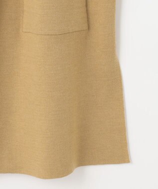 自由区 【洗える】リバーシブルニットジレ キャメル系