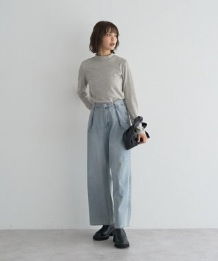 earth music&ecology ラメテレコハイネックプルオーバー Beige