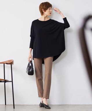 ICB 【洗える】ヴィスコースワイド プルオーバー ブラック系