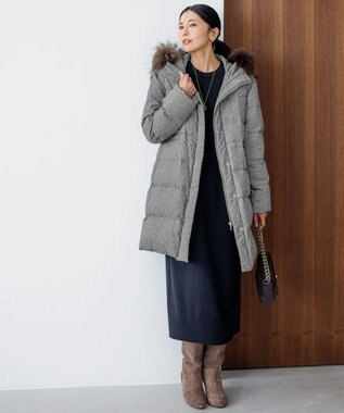 23区 【洗える】ウールカシミヤ ニットワンピース ブラック系