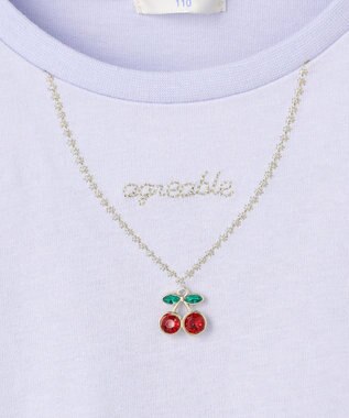 ANY KIDS チュール袖 七分Tシャツ ラベンダー