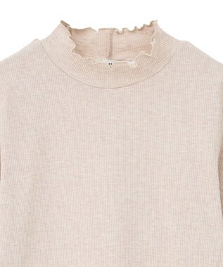 earth music&ecology ラメテレコハイネックプルオーバー Beige