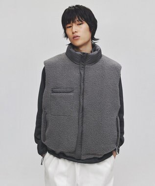 UNFILO MENS ウォーム ライトムーブ リバーシブルベスト [24年秋冬商品] グレー