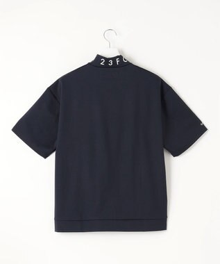 23区GOLF 【23Fondation/MEN】【UVケア】衿ロゴ モックネックシャツ ネイビー系