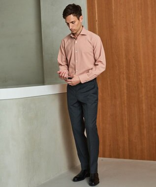 GOTAIRIKU 新色/キングサイズ入荷【シワになりにくい/ストレッチ/洗える】ウールライク シャツ_カッタウェイカラー 26年新色/ライラック系