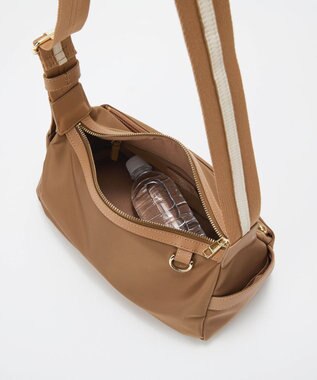 TOPKAPI 【TREASURE TOPKAPI】ナイロン ストライプ ベルト ショルダー バッグ キャメル