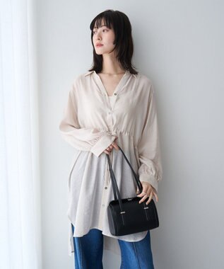 YECCA VECCA シアー2way袖バルーンチュニック Light Beige