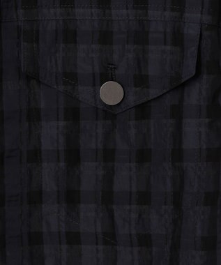 ICB シアーチェックジャカード クロップドジャケット ネイビー×ブラック系