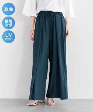 YECCA VECCA 【UVカット/遮熱/接触冷感】COOLタックワイドパンツ Blue Green