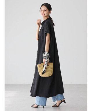 AMERICAN HOLIC 接触冷感＋ＵＶカットＷポケットシャツワンピース Black