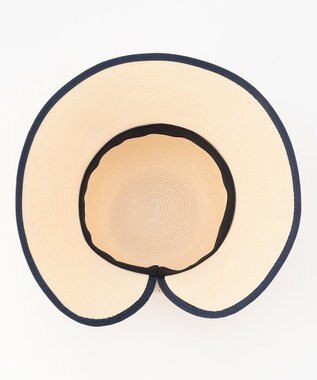 ANY SIS 【UVカット・洗える】リボンブレード ハット アイボリーベージュ×ネイビー