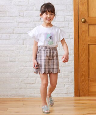 ANY KIDS 袖フリル エモプリント Ｔシャツ オフホワイト