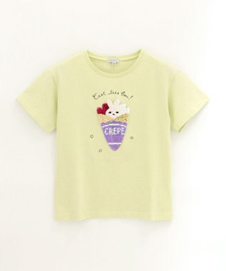 ANY KIDS ミラクルスパンコール 半袖 Tシャツ ライム×クレープ
