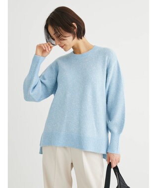 Green Parks ラメ糸ミックスニットプルオーバー Blue