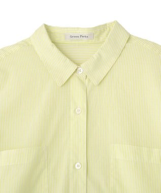 Green Parks ＵＶカットシャツワンピース Stripe Yellow