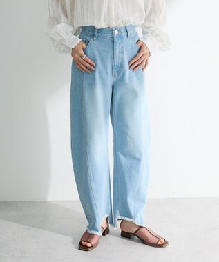 Green Parks 切り替えカーウ゛ィーデニムパンツ Light Indigo